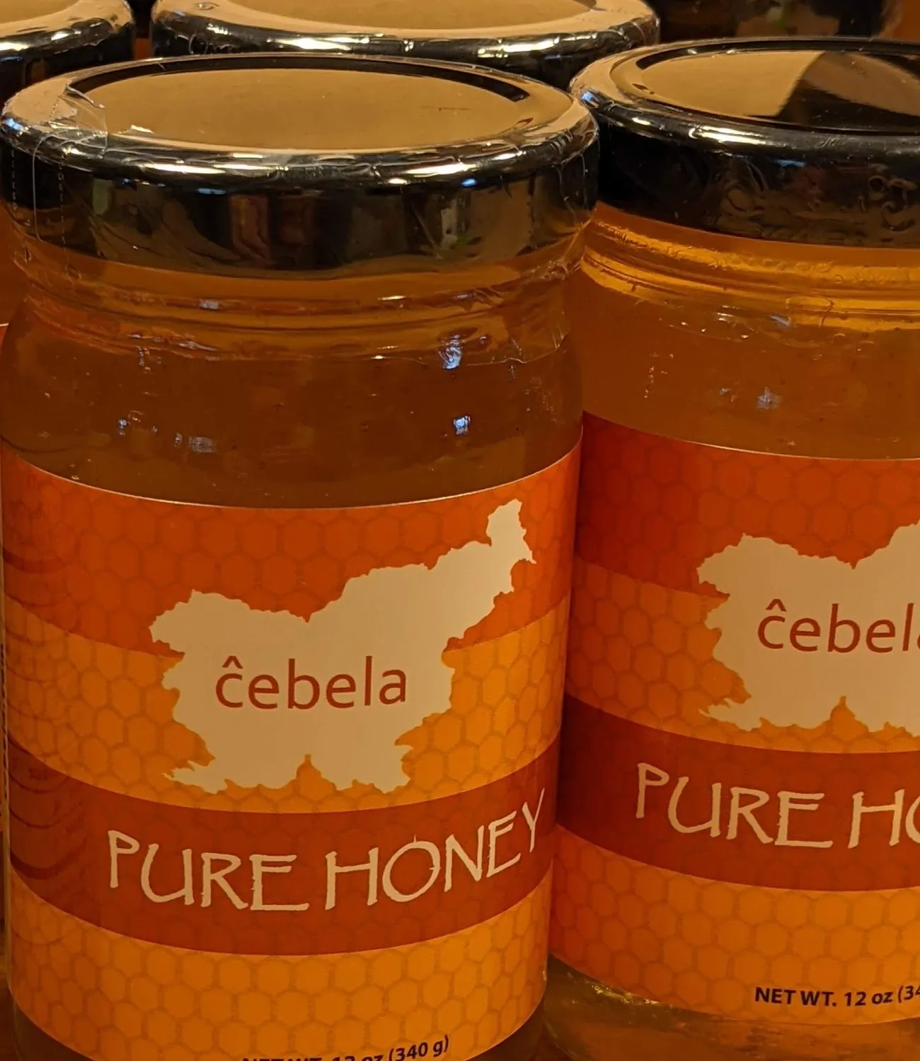 Jars of Čebela pure honey